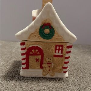 Festive Gingerbread House Cookie Jar